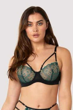 Playful Promises Dakota Green & Gold Snake Bra