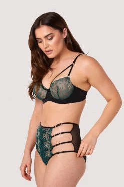 Playful Promises Dakota Green & Gold Snake Bra