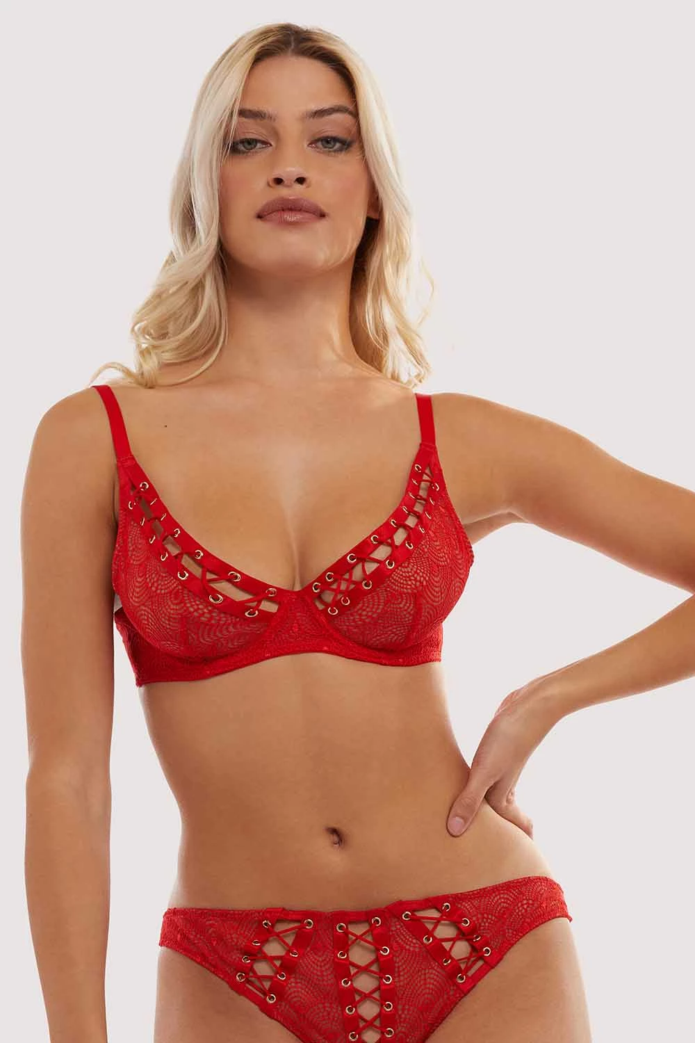 Deals 💯 Playful Promises Florence Red High Apex Bra ❤️ 1 Playful Promises Florence Red High Apex Bra