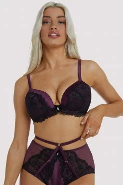 Playful Promises Bras Muriel Purple Plunge Bra