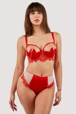 Playful Promises Anaise Red Quarter Cup Bra New In
