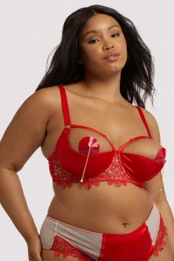 Playful Promises Anaise Red Quarter Cup Bra New In