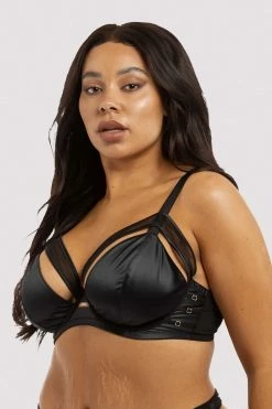 Playful Promises Charlie Black Cut-out Plunge Bra