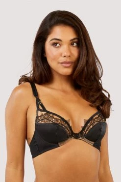 Playful Promises New In Wren Black Lace And Illusion Mesh Bra