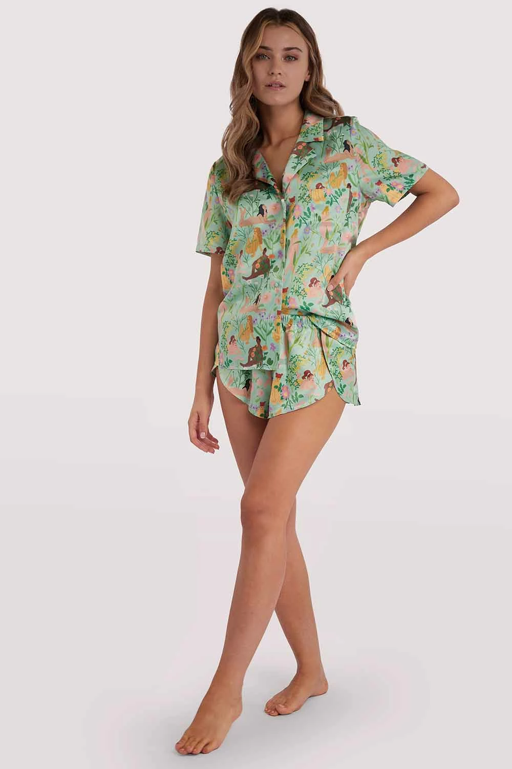 Cheap 🌟 Playful Promises Bodil Jane Recycled Nudes & Flowers Short Sleeved 👚 Shirt Nightwear 🔔 8 Playful Promises Bodil Jane Recycled Nudes & Flowers Short Sleeved Shirt Nightwear