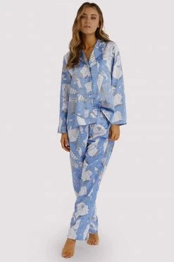 Cheap 🌟 Playful Promises Nightwear Logan Spector Recycled Blue Statues Long Sleeve Top 🎉 16 Playful Promises Nightwear Logan Spector Recycled Blue Statues Long Sleeve Top