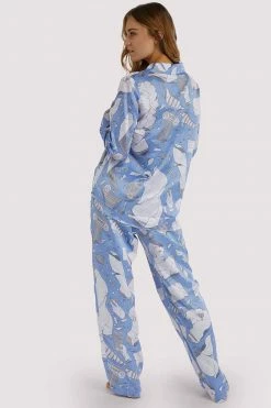 Cheap 🌟 Playful Promises Nightwear Logan Spector Recycled Blue Statues Long Sleeve Top 🎉 17 Playful Promises Nightwear Logan Spector Recycled Blue Statues Long Sleeve Top