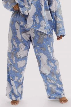 Best deal ๐ฅฐ Playful Promises Nightwear Logan Spector Recycled Blue Statues Satin Trousers ๐ 16 Playful Promises Nightwear Logan Spector Recycled Blue Statues Satin Trousers