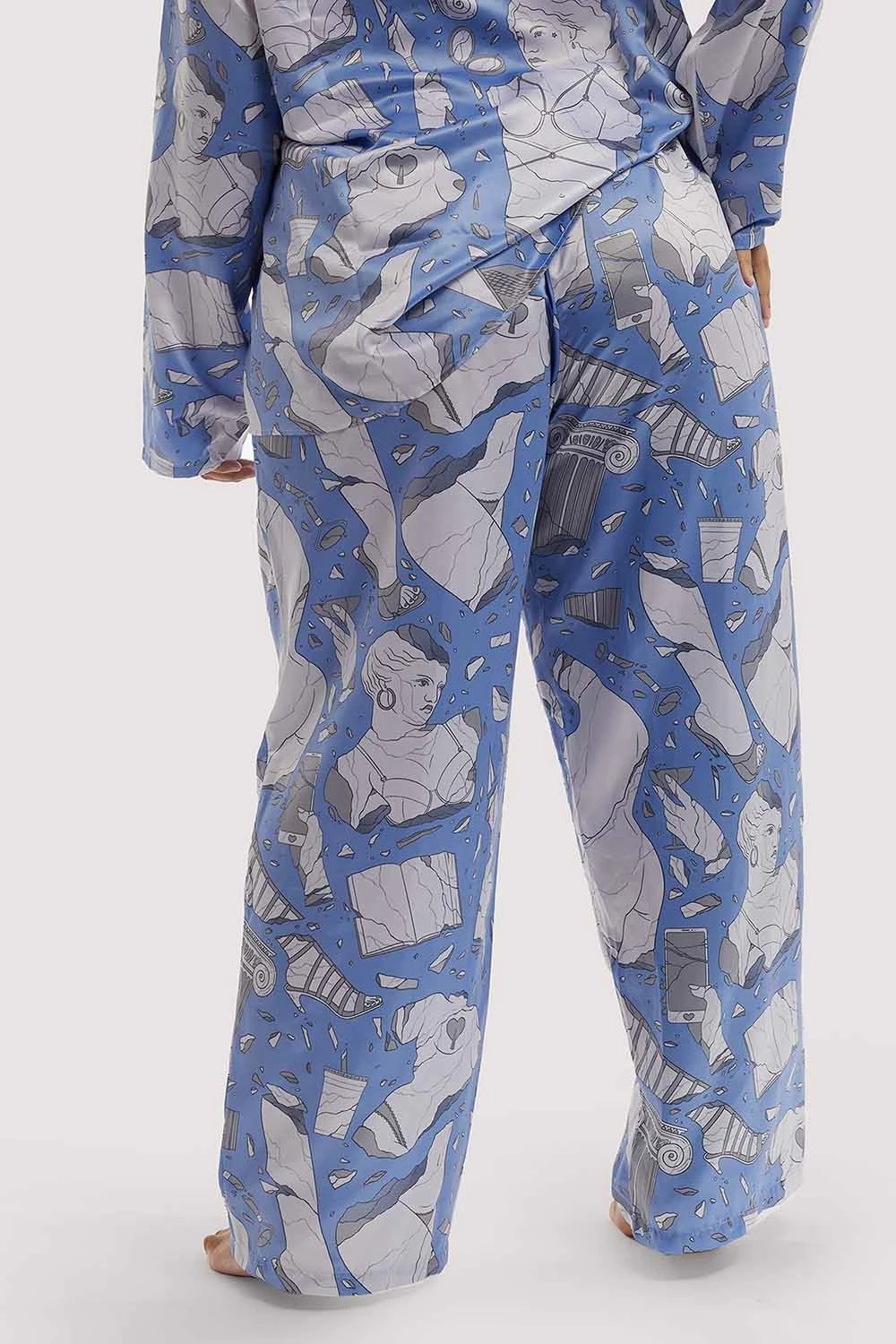 Best deal ๐ฅฐ Playful Promises Nightwear Logan Spector Recycled Blue Statues Satin Trousers ๐ 8 Playful Promises Nightwear Logan Spector Recycled Blue Statues Satin Trousers