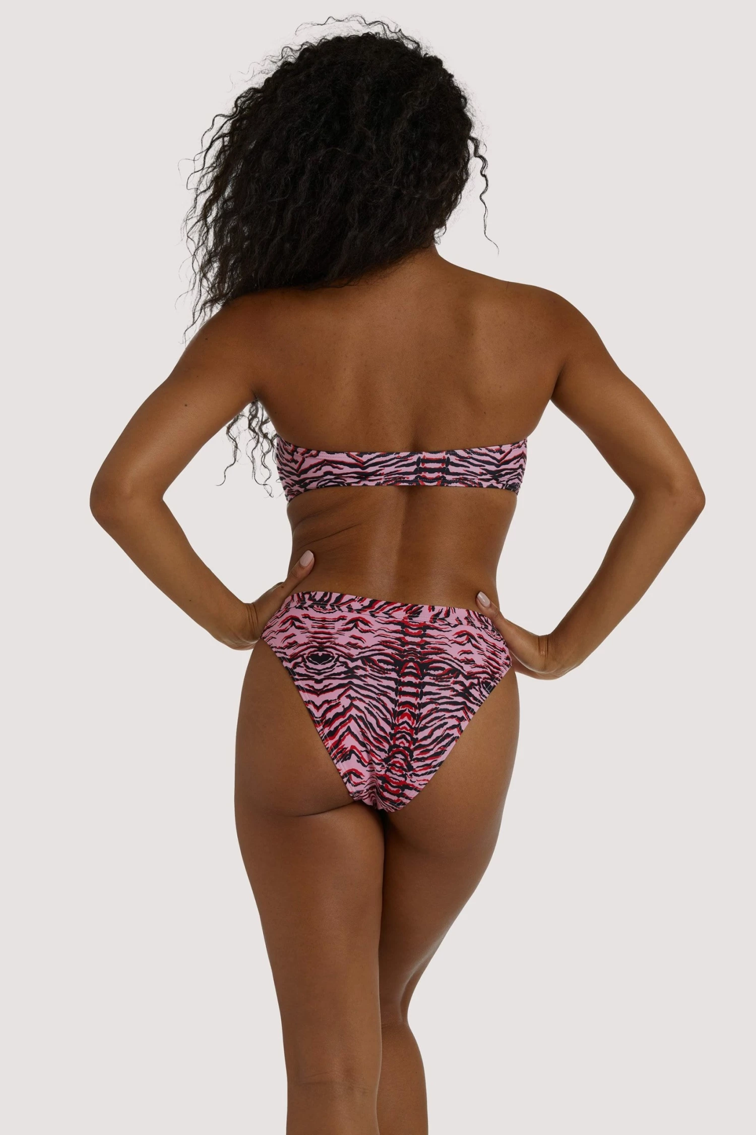 Best Sale ๐ Luxe Palm Tiger Bow Tie Bandeau Swimwear ๐ 3 Luxe Palm Tiger Bow Tie Bandeau Swimwear