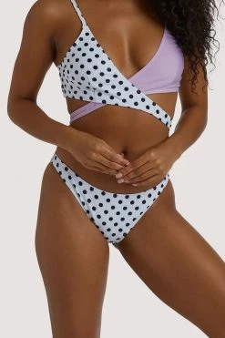 Luxe Palm Contrast Purple Hipster Briefs Swimwear