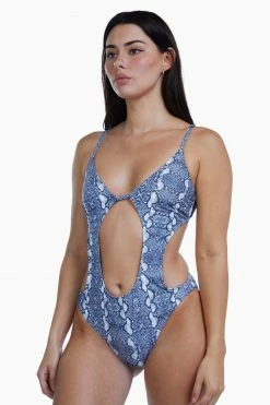 Luxe Palm Swimwear Snake Print Swimsuit
