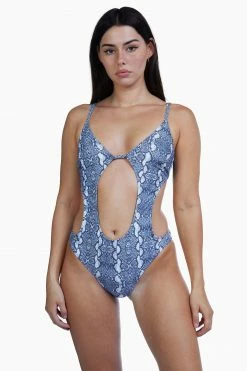 Luxe Palm Swimwear Snake Print Swimsuit