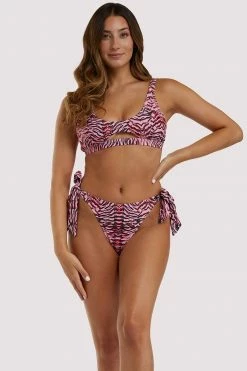 Luxe Palm Crop Cut Out Bikini Top