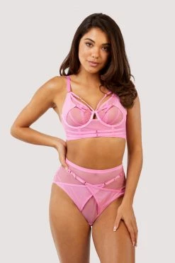 Playful Promises Eddie Pink Crossover Wrap High Waist Brief