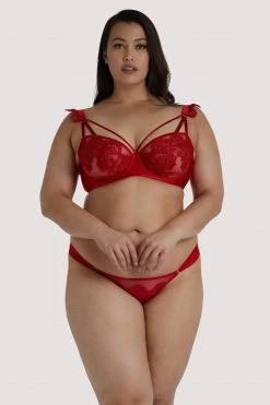 Buy ๐ Playful Promises Anneliese Red Satin Net And Lace Bra ๐งจ 27 Playful Promises Anneliese Red Satin Net And Lace Bra