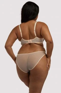 Playful Promises Skull & Roses Embroidery Peach Brief Knickers