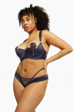 Playful Promises Bras Philly Navy Tulip Satin Bra