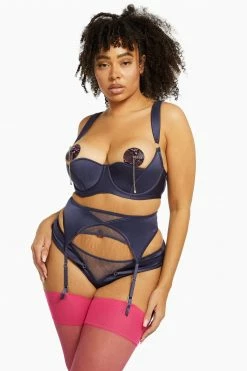 Playful Promises Bras Philly Navy Tulip Satin Bra