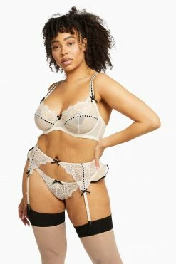 Playful Promises Monica Ribbon Slot Lace Bra Core Peach Bras