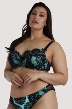 Playful Promises Jaquelina Mint Contrast Plunge Bra Bras