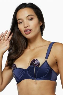 Playful Promises Bras Philly Navy Tulip Satin Bra