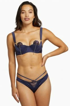 Playful Promises Bras Philly Navy Tulip Satin Bra