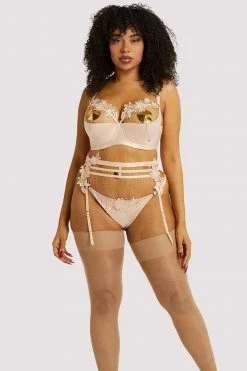 Playful Promises Virginia Peach Guipure Suspender Suspenders