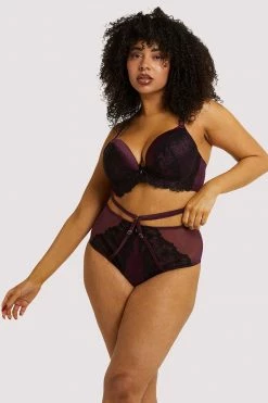 Promo 😍 Playful Promises Bras Muriel Purple Plunge Bra 💯 28 Playful Promises Bras Muriel Purple Plunge Bra