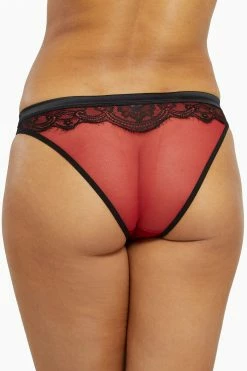 Budget 😍 Playful Promises Tasmin Ruby Lace Brazilian Brief Knickers 🛒 19 Playful Promises Tasmin Ruby Lace Brazilian Brief Knickers