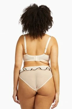 Playful Promises Knickers Monica Ribbon Slot Brief Peach Core