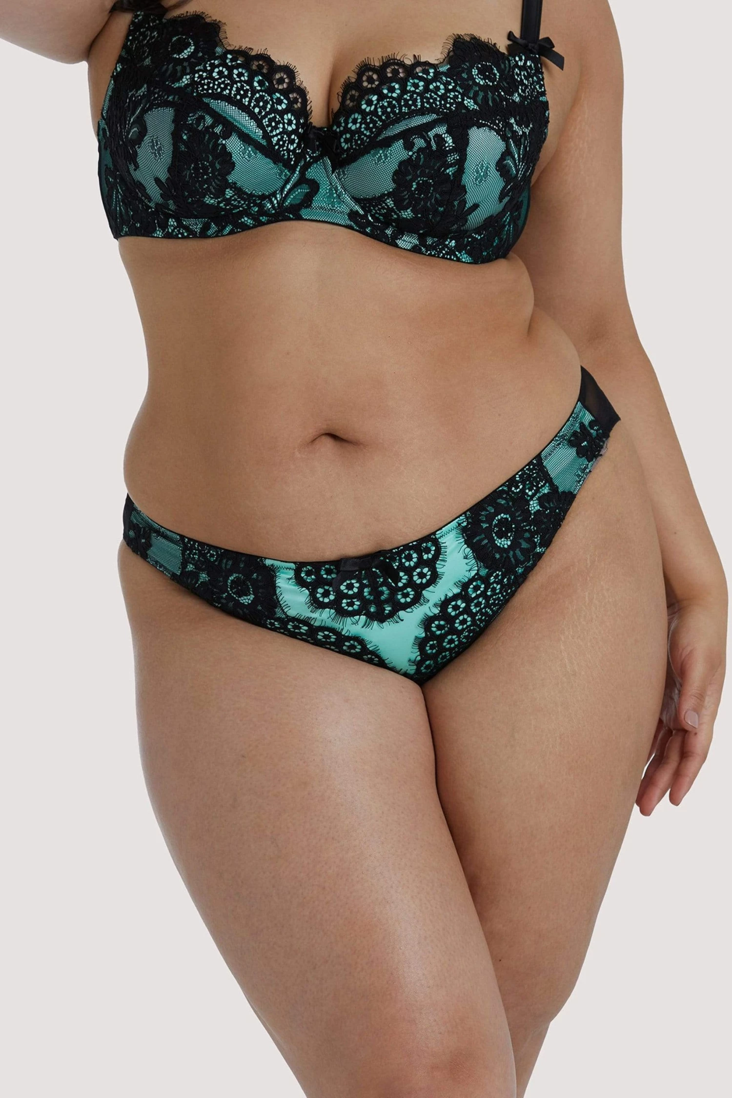 Discount 👍 Playful Promises Jaquelina Mint Contrast Brazilian Brief ❤️ 7 Playful Promises Jaquelina Mint Contrast Brazilian Brief