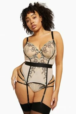 Playful Promises Dakota Snake Basque With Cut Out Front Basques & Corsets
