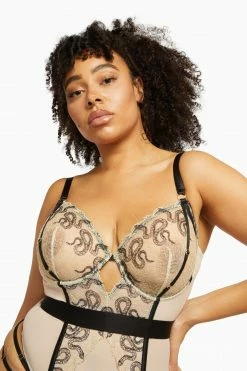 Playful Promises Dakota Snake Basque With Cut Out Front Basques & Corsets