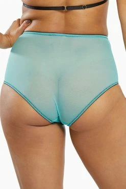Top 10 😍 Playful Promises Knickers Henrietta Teal Lace Overlay High Waist Brief ✨ 18 Playful Promises Knickers Henrietta Teal Lace Overlay High Waist Brief