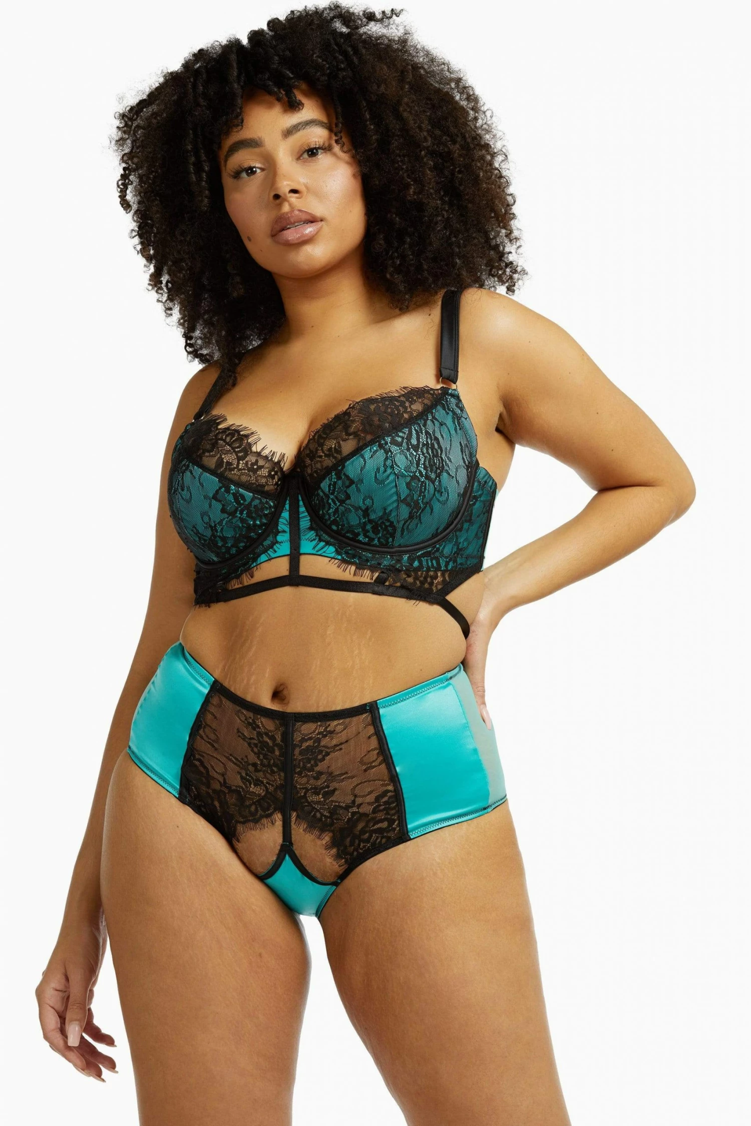 Top 10 😍 Playful Promises Knickers Henrietta Teal Lace Overlay High Waist Brief ✨ 11 Playful Promises Knickers Henrietta Teal Lace Overlay High Waist Brief