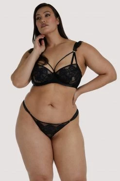 Playful Promises Anneliese Black Lace Thong Knickers