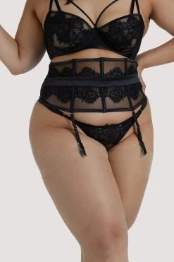 Discount 😀 Playful Promises Anneliese Black Lace Waspie 💯 18 Playful Promises Anneliese Black Lace Waspie