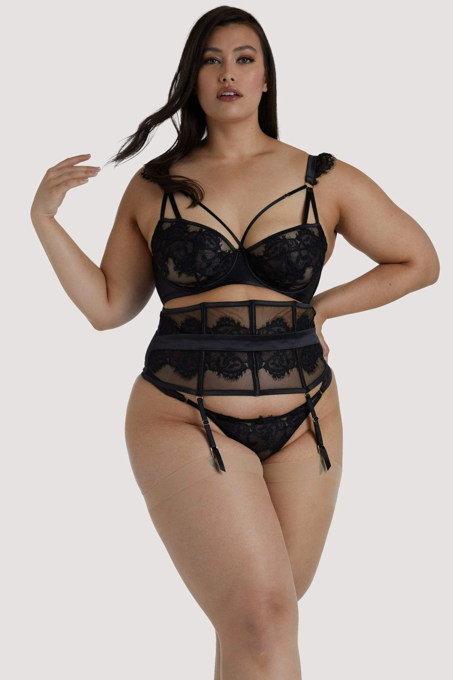 Discount 😀 Playful Promises Anneliese Black Lace Waspie 💯 8 Playful Promises Anneliese Black Lace Waspie