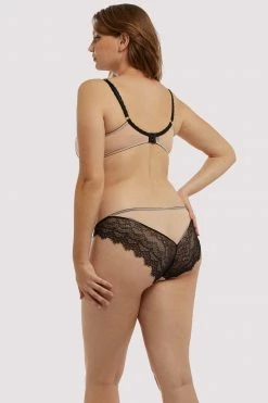 Deja Day Rosalyn Black And Blush Balcony Bra