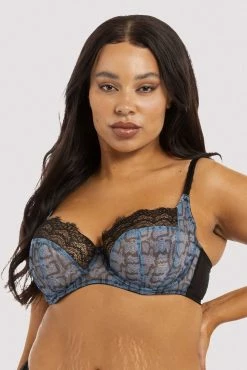 Deja Day New In Bras Rosalyn Lilac Snake Lace Balcony Bra