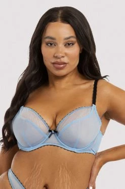 Deja Day New In Bras Grace Lavender Mesh Plunge Bra