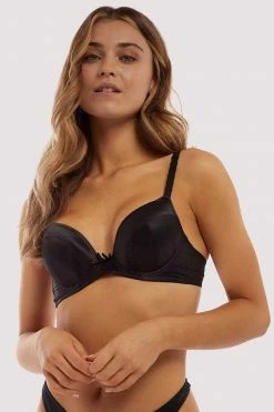 Deja Day Sophia Black Plunge & Push Up Bra