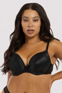 Deja Day Sophia Black Plunge & Push Up Bra