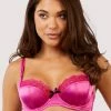 Deja Day Rosalyn Magenta Full Coverage Lace Bra