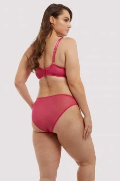 Deja Day Grace Hot Pink Mesh Brazilian Brief