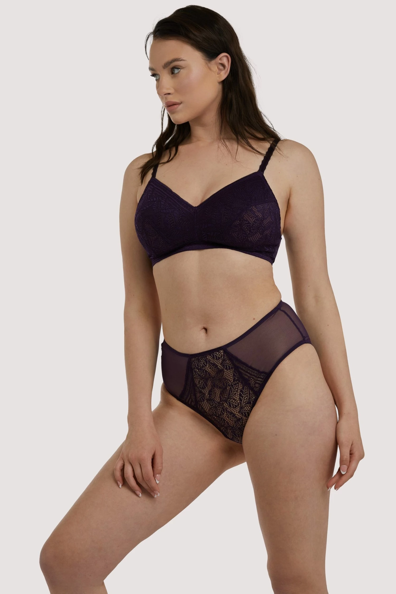 Cheap 🛒 Deja Day Emma Vine Purple High Waist Brief Knickers 🌟 2 Deja Day Emma Vine Purple High Waist Brief Knickers