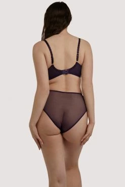 Cheap 🛒 Deja Day Emma Vine Purple High Waist Brief Knickers 🌟 9 Deja Day Emma Vine Purple High Waist Brief Knickers