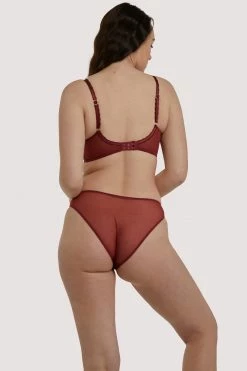 Deja Day Emma Merlot Brazilian Lace Brief Knickers
