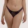 Deja Day Emma Vine Purple Brazilian Lace Brief Knickers